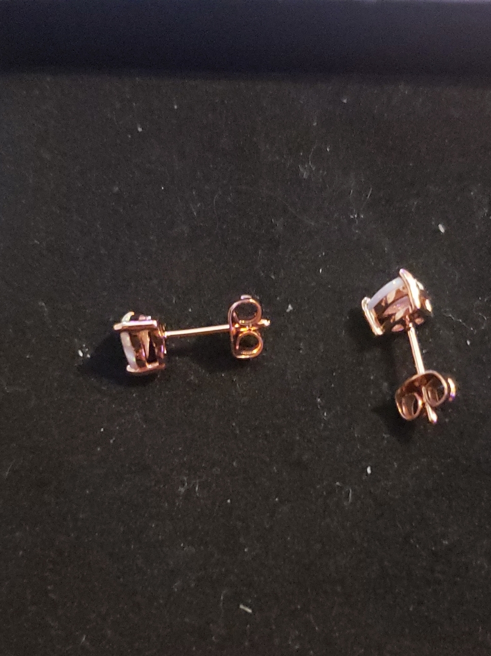 Rose Gold Opal Stud Earrings - Women Jewelry